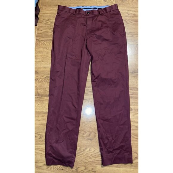 Brooks Brothers Regular Fit Advantage Chino Lightweight Burgundy Pants 36 X 32 - Picture 1 of 4